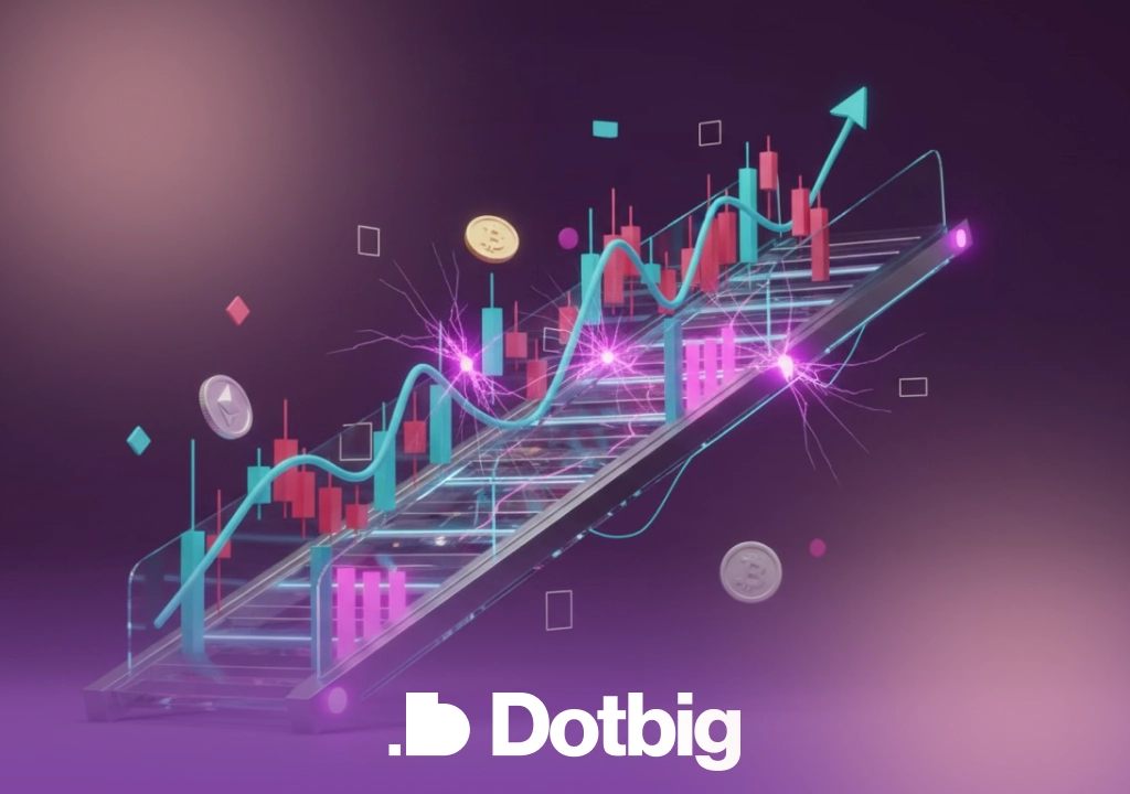 Dotbig futuristic financial growth chart illustration